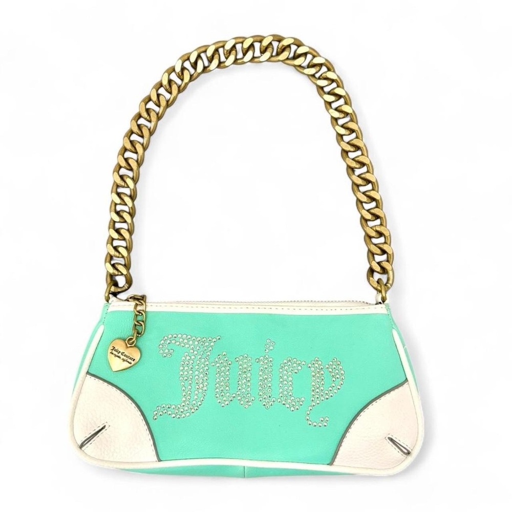 Juicy Couture x UO Mint Green Bedazzled Rhinestone Logo Shoulder Mini Bag